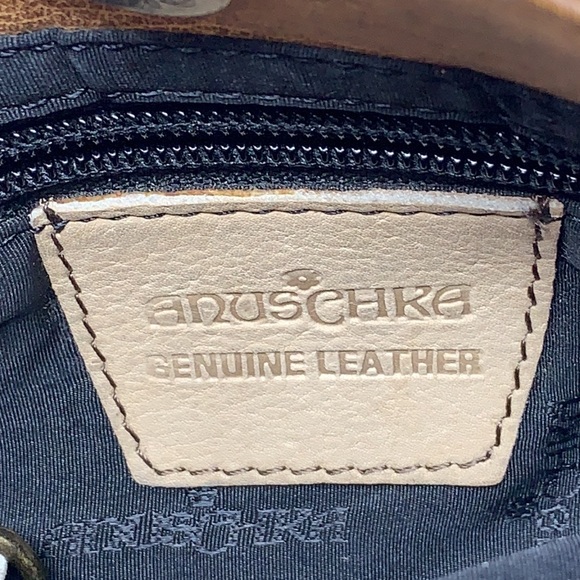 Anuschka Hand Painted Leather Bag Satchel Floral Zip - Picture 10 of 10